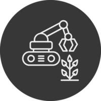 landwirtschaftlich Roboter Linie invertiert Symbol Design vektor