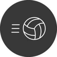 Volley Ball Linie invertiert Symbol Design vektor