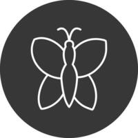 Schmetterling Linie invertiert Symbol Design vektor