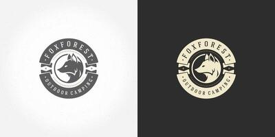 Fuchs Kopf wild Tier Logo Emblem Illustration Silhouette zum Hemd oder drucken Briefmarke vektor