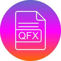 qfx fil formatera linje lutning cirkel ikon vektor