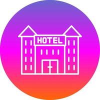 hotell linje lutning cirkel ikon vektor