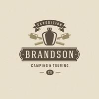 Wald Camping Logo Emblem Illustration. vektor