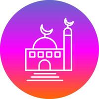 Moschee Linie Gradient Kreis Symbol vektor