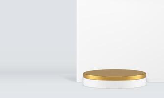 Weiß neutral 3d Luxus Podium Sockel spotten oben zum kosmetisch Produkt Show realistisch vektor