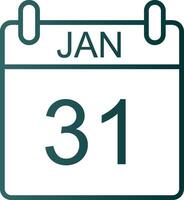 Januar Linie Gradient Symbol vektor