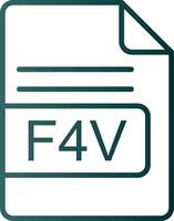 f4v fil formatera linje lutning ikon vektor