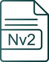 nv2 Datei Format Linie Gradient Symbol vektor
