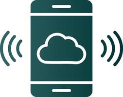 Symbol für den Gradienten der mobilen Cloud-Glyphe vektor