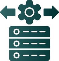 Glyphenverlaufssymbol für die Datenverwaltung vektor