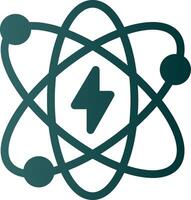 atom- energi glyf lutning ikon vektor