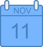 November Linie gefüllt Blau Symbol vektor