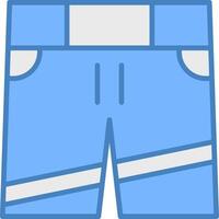 shorts linje fylld blå ikon vektor