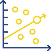 streuen Graph Linie zwei Farbe Symbol Design vektor