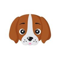 vektor tecknad hund ansikte av beagle ras.