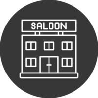 Saloon Linie invertiert Symbol Design vektor