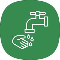 Waschen Hände Linie Kurve Symbol Design vektor