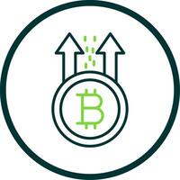 Bitcoin erhebt euch Linie Kreis Symbol Design vektor