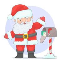Happy Santa Claus Briefträger mit Weihnachtsbriefen vektor