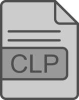 clp Datei Format Linie gefüllt Graustufen Symbol Design vektor