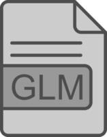 glm Datei Format Linie gefüllt Graustufen Symbol Design vektor