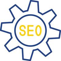 SEO Linie zwei Farbe Symbol Design vektor