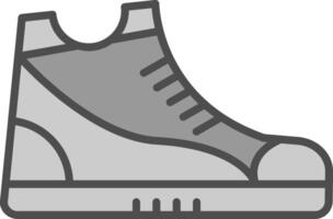 Sneaker Linie gefüllt Graustufen Symbol Design vektor