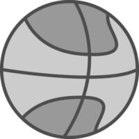 Basketball Linie gefüllt Graustufen Symbol Design vektor