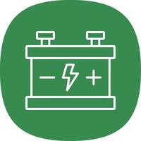 Auto Batterie Linie Kurve Symbol Design vektor