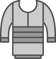 Sweatshirt Linie gefüllt Graustufen Symbol Design vektor