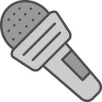 mikrofon linje fylld gråskale ikon design vektor