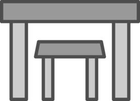 Tabellen Linie gefüllt Graustufen Symbol Design vektor