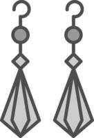 Ohrringe Linie gefüllt Graustufen Symbol Design vektor