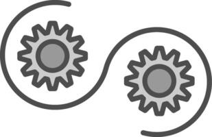 Devops Linie gefüllt Graustufen Symbol Design vektor