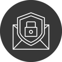 Email Schutz Linie invertiert Symbol Design vektor