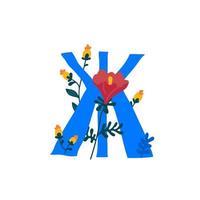 bokstaven i det ryska alfabetet. vektor. slavisk kyrillisk typsnitt. vackra färgbokstäver i växter och blommor. botanik och blomsterbruk. dekorativ logotyp. vektor