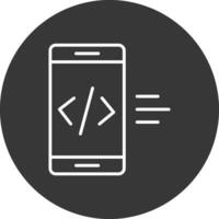 app utveckling linje omvänd ikon design vektor