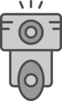 Kamera Blitz Linie gefüllt Graustufen Symbol Design vektor
