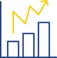 statistisch Diagramm Linie zwei Farbe Symbol Design vektor