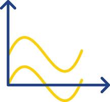 Vinka Diagram linje två Färg ikon design vektor