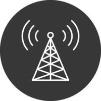 radio torn linje omvänd ikon design vektor