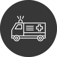 Krankenwagen Linie invertiert Symbol Design vektor