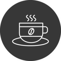 Kaffee Tasse Linie invertiert Symbol Design vektor