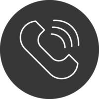 Telefon Linie invertiert Symbol Design vektor