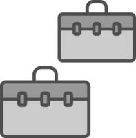 resväskor linje fylld gråskale ikon design vektor