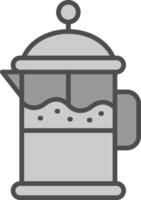 Kaffee Filter Linie gefüllt Graustufen Symbol Design vektor