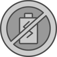 Nein Batterie Linie gefüllt Graustufen Symbol Design vektor