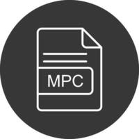 mpc fil formatera linje omvänd ikon design vektor