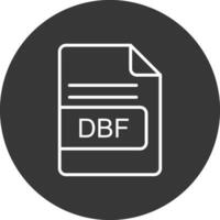 dbf Datei Format Linie invertiert Symbol Design vektor
