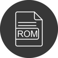 Rom Datei Format Linie invertiert Symbol Design vektor